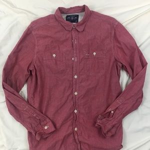 American eagle faded red button up
